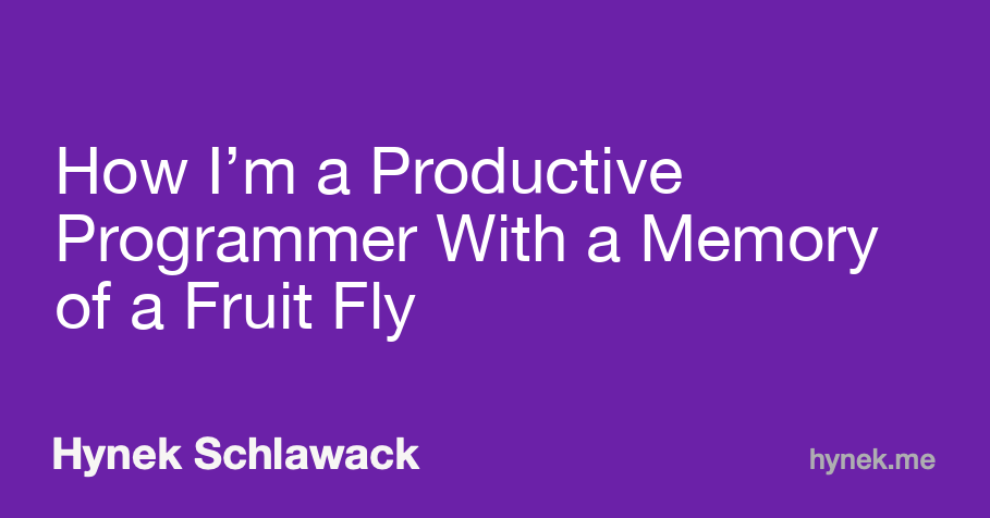 How I’m a Productive Programmer With a Memory of a Fruit Fly